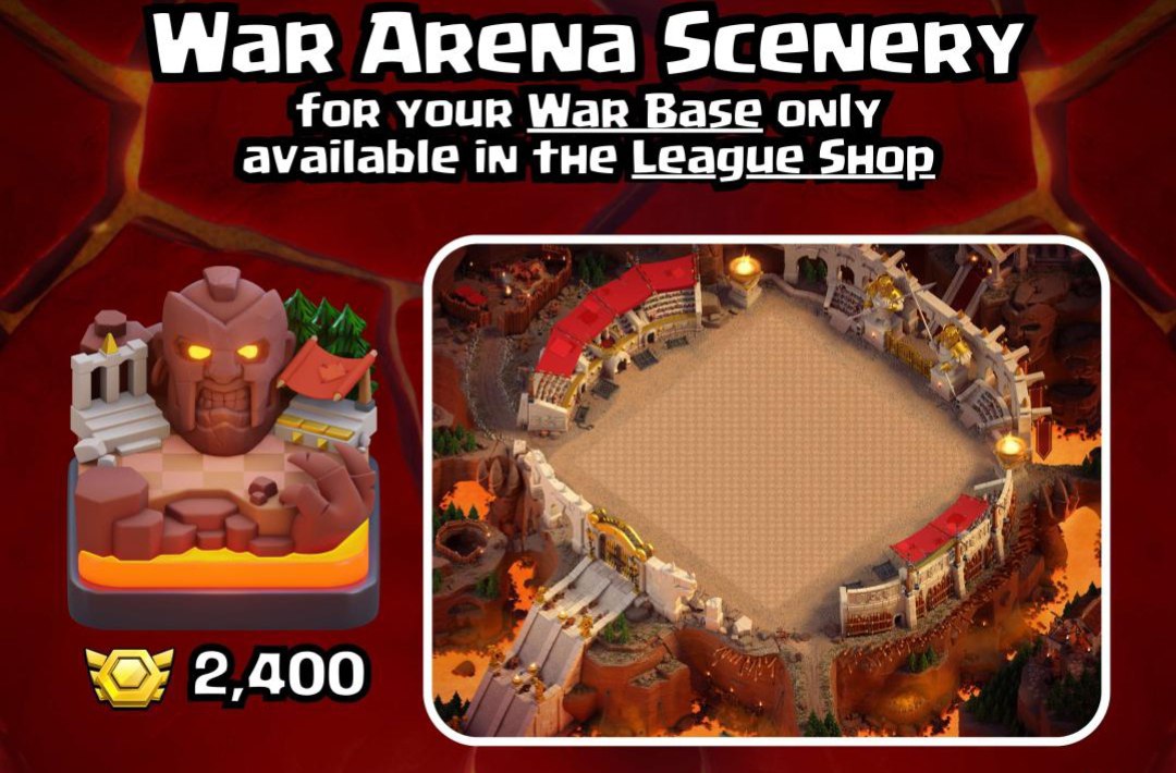 دریافت منظره و اسکین قهرمان با مدال های وار لیگ بازی Clash Of Clans