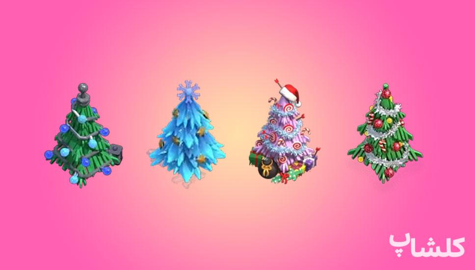همه درخت های کریسمس کلش آف کلنز به ترتیب 🎄