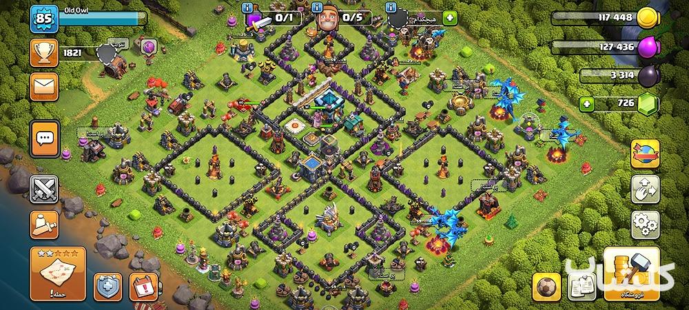 اکانت کلش اف کلنز تان هال 13 لول 85 (کد 19096)