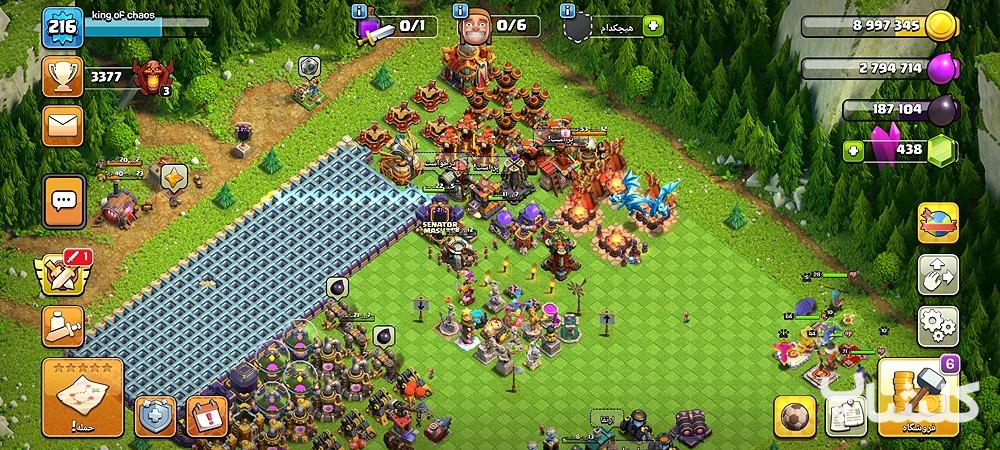 اکانت کلش اف کلنز تان هال 16 لول 216 (کد 17960)