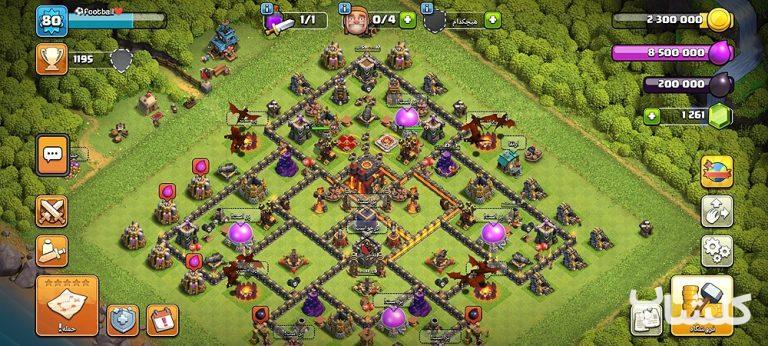 اکانت کلش اف کلنز تان هال 10 لول 81 (کد 23690)