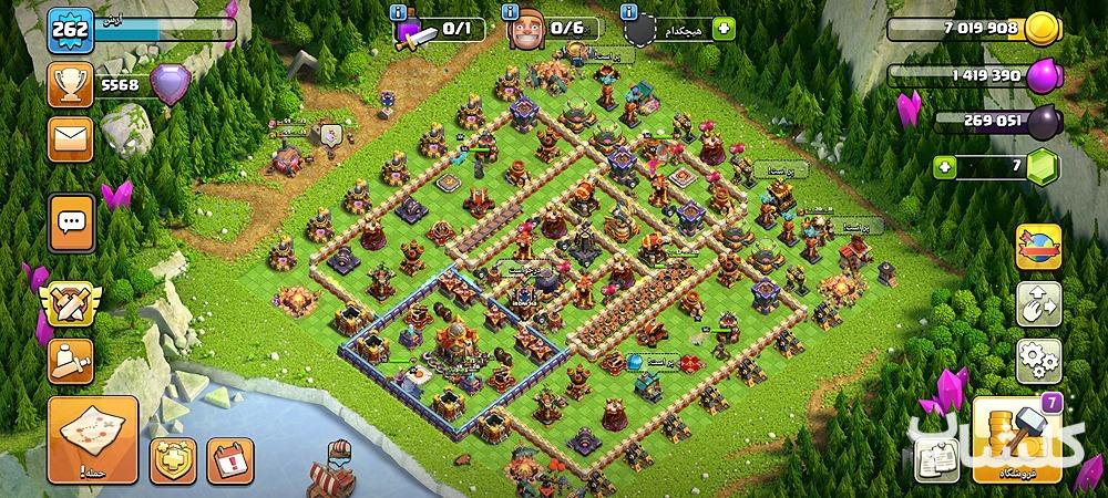 اکانت کلش اف کلنز تان هال 16 لول 262 (کد 23415)