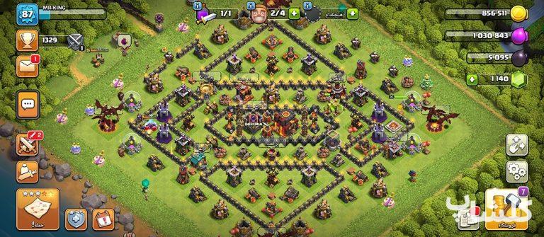اکانت کلش اف کلنز تان هال 10 لول 87 (کد 30180)