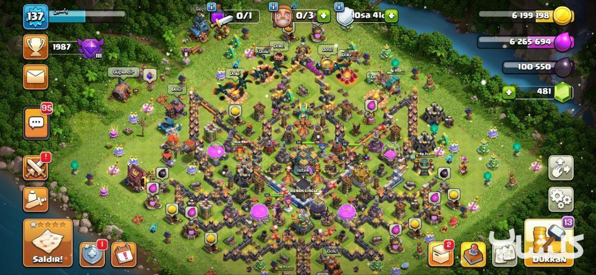 اکانت کلش اف کلنز تان هال 14 لول 137 (کد 45268)