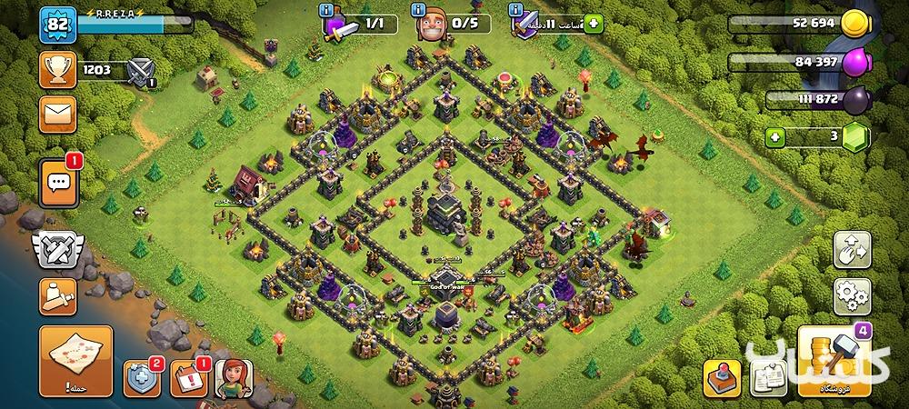 اکانت کلش اف کلنز تان هال 9 لول 82 (کد 41573)