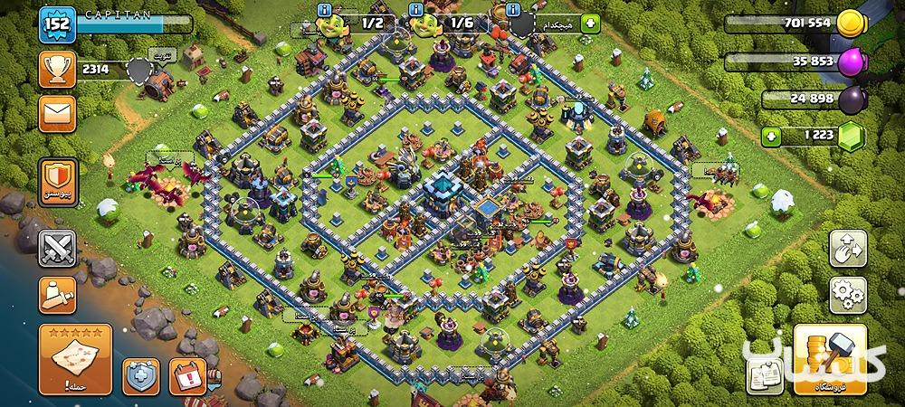 اکانت کلش اف کلنز تان هال 13 لول 152 (کد 56782)