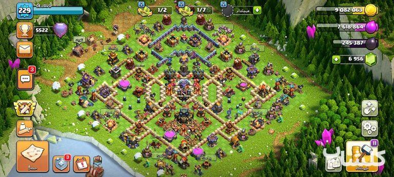 اکانت کلش اف کلنز تان هال 17 لول 229 (کد 48276)