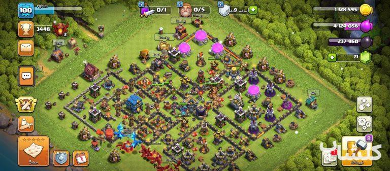 اکانت کلش اف کلنز تان هال 12 لول 100 (کد 58544)
