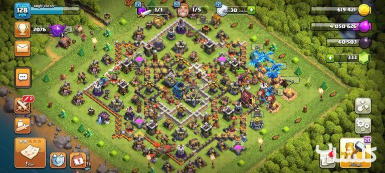 اکانت کلش اف کلنز تان هال 12 لول 128 (کد 61105)