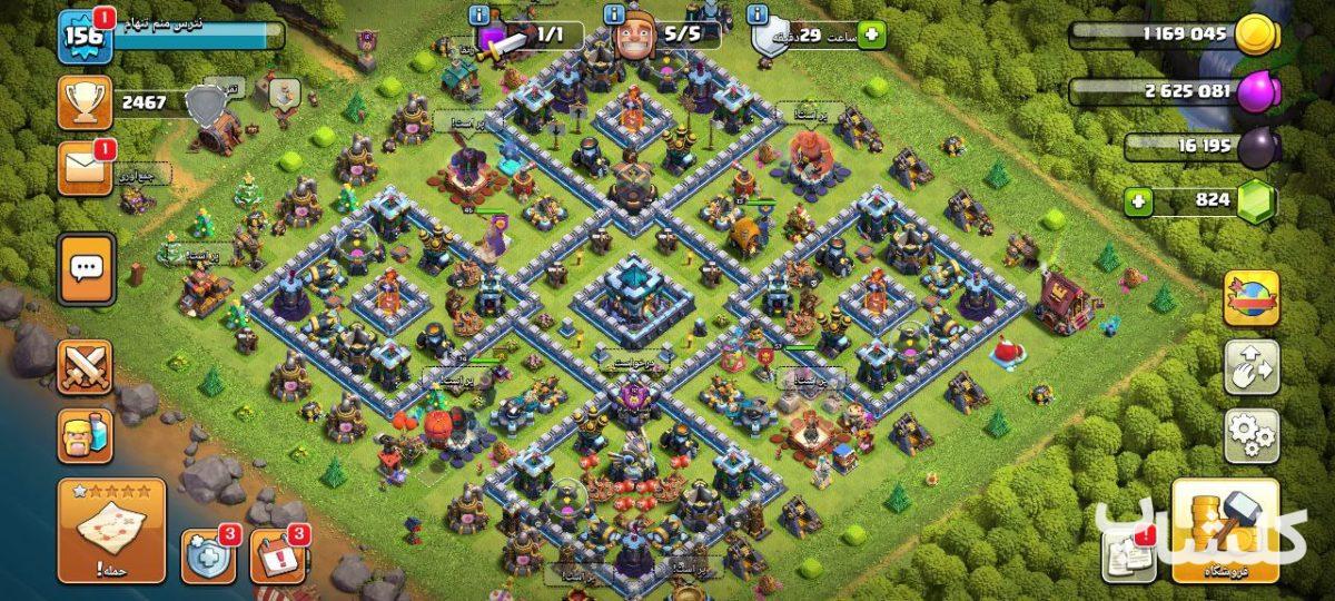 اکانت کلش اف کلنز تان هال 13 لول 156 (کد 86109)