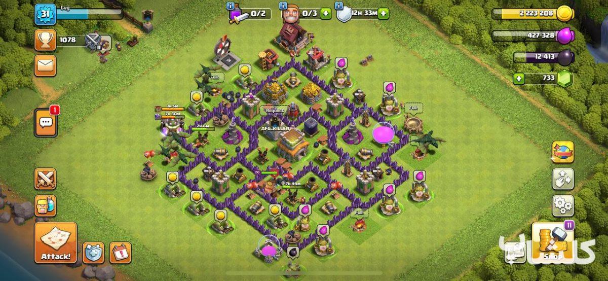 اکانت کلش اف کلنز تان هال 8 لول 31 (کد 95838)