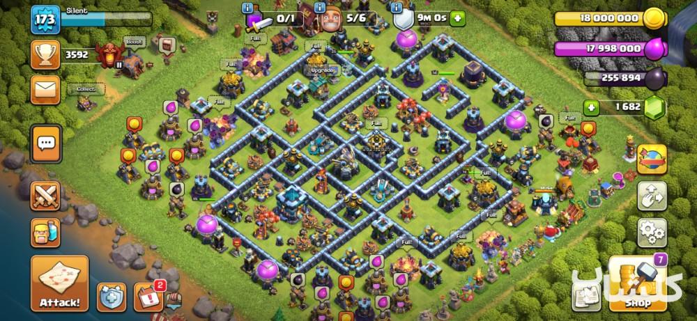 اکانت کلش اف کلنز تان هال 13 لول 173 (کد 99924)