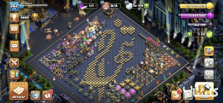 اکانت کلش اف کلنز تان هال 17 لول 262 (کد 118809)