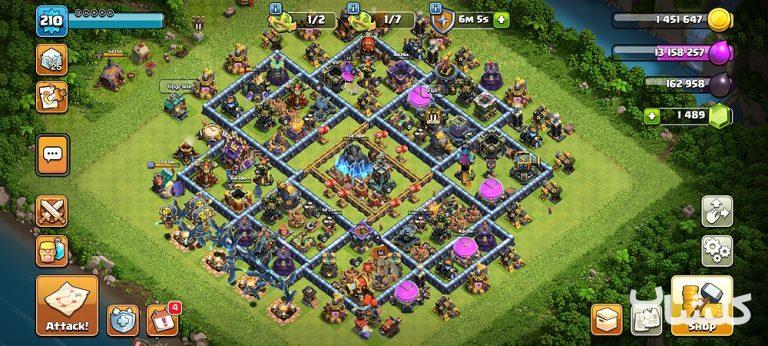 اکانت کلش اف کلنز تان هال 17 لول 210 (کد 166947)