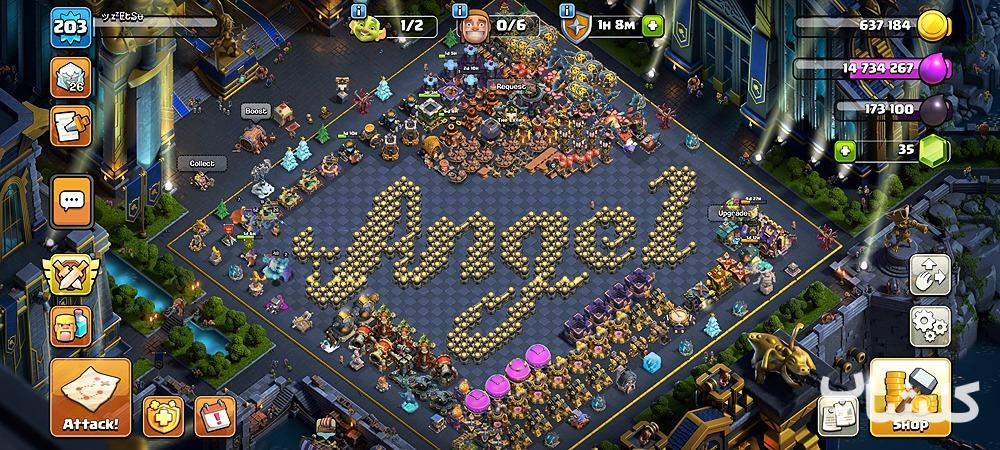 اکانت کلش اف کلنز تان هال 17 لول 203 (کد 188348)