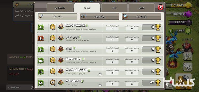 قبیله کلش اف کلنز لول 5 (کد 188289)