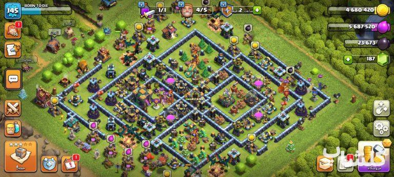 اکانت کلش اف کلنز تان هال 14 لول 145 (کد 188775)