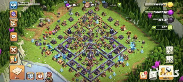 اکانت کلش اف کلنز تان هال 15 لول 138 (کد 194869)