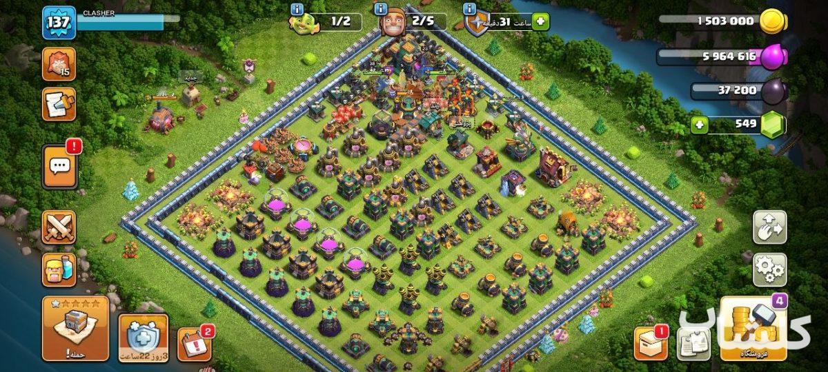 اکانت کلش اف کلنز تان هال 14 لول 137 (کد 197930)