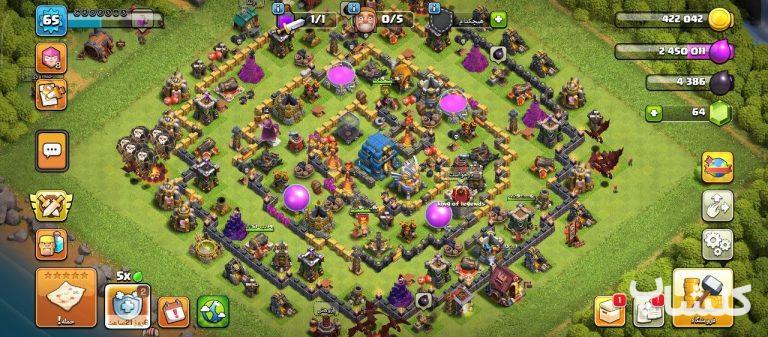 اکانت کلش اف کلنز تان هال 12 لول 65 (کد 205966)