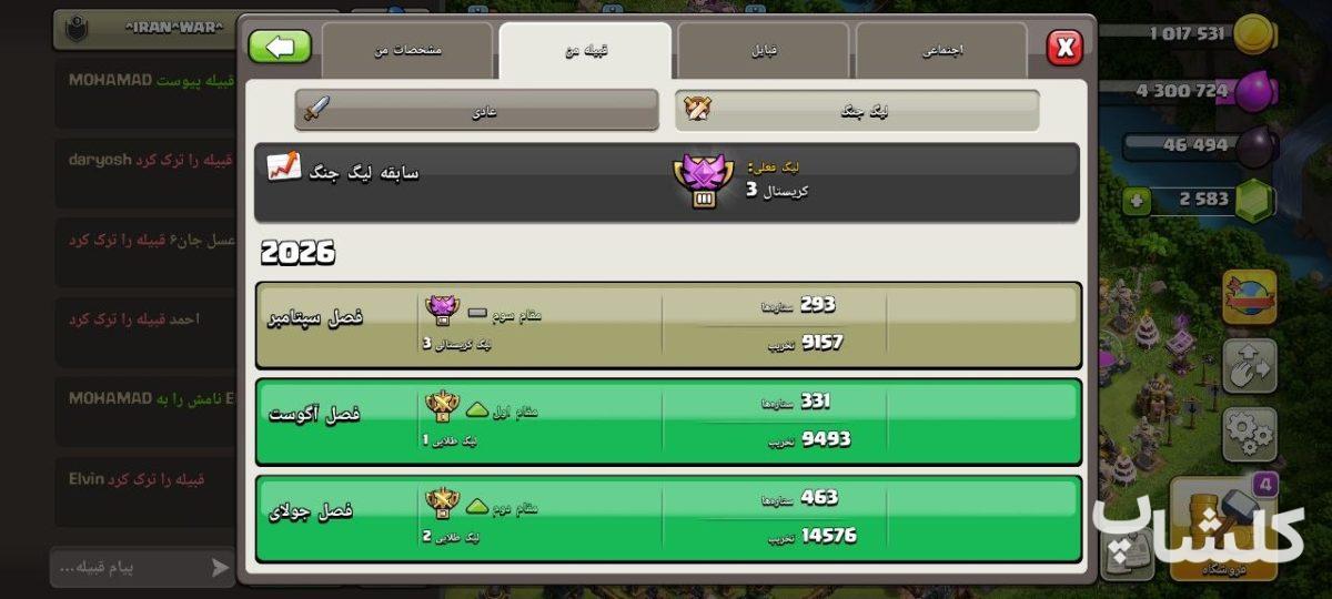 قبیله کلش اف کلنز لول 9 (کد 236467)