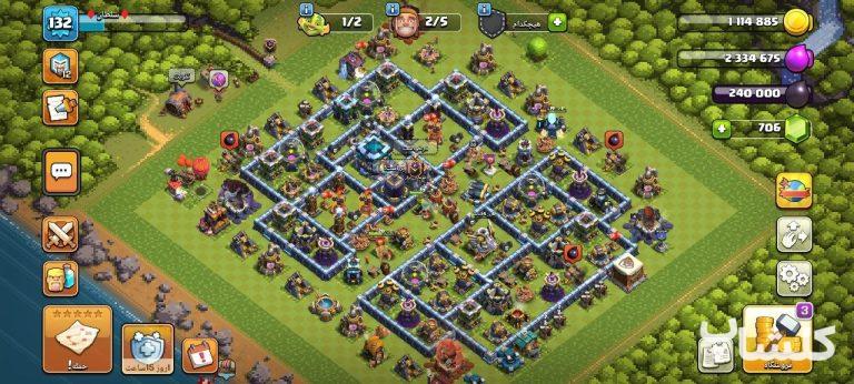 اکانت کلش اف کلنز تان هال 13 لول 132 (کد 245089)