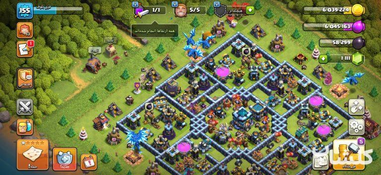 اکانت کلش اف کلنز تان هال 13 لول 155 (کد 245874)