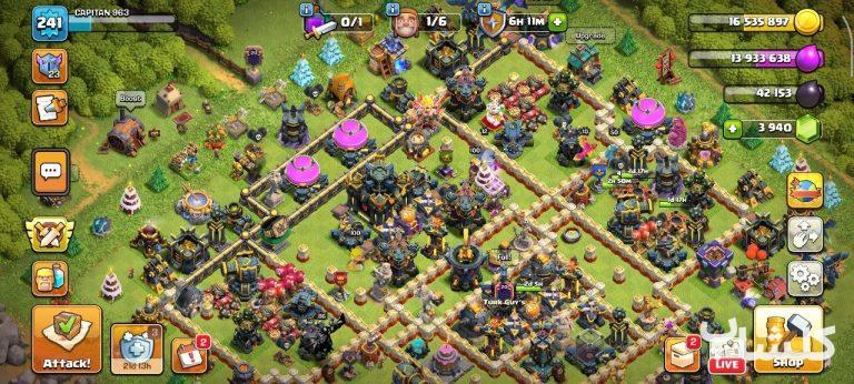 اکانت کلش اف کلنز تان هال 17 لول 241 (کد 249410)