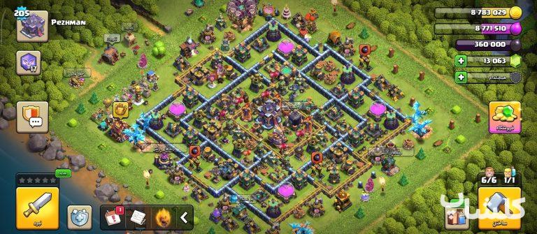 اکانت کلش اف کلنز تان هال 15 لول 205 (کد 253831)