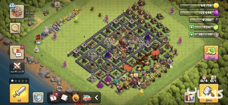 اکانت کلش اف کلنز تان هال 10 لول 61 (کد 255541)